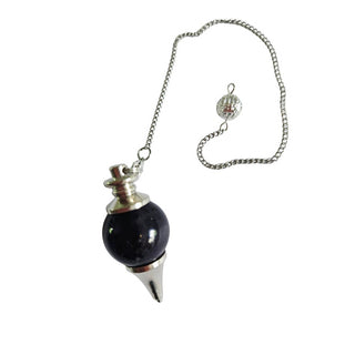 Amethyst Crystal Pendulum Natural Gemstone Silver Chain Dowsing Healing