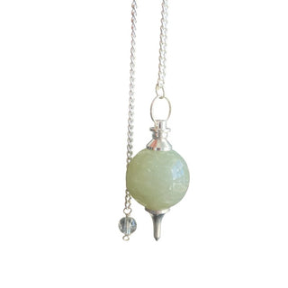 Aventurine Crystal Pendulum Natural Gemstone Silver Chain Dowsing Healing