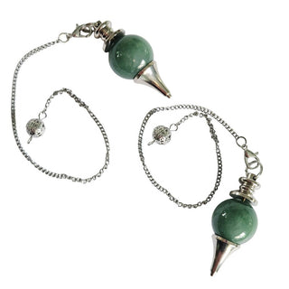 Aventurine Crystal Pendulum Natural Gemstone Silver Chain Dowsing Healing