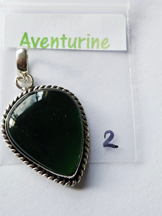 Aventurine Sterling Silver Pendant 1 Natural Stone Handcrafted Jewelry Genuine Gemstone Necklace (Copy)