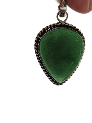 Aventurine Sterling Silver Pendant 1 Natural Stone Handcrafted Jewelry Genuine Gemstone Necklace (Copy)