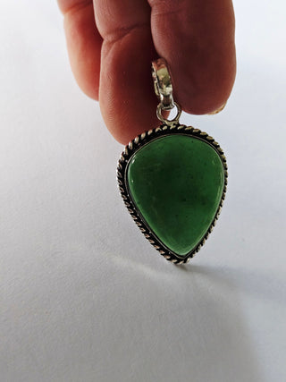 Aventurine Sterling Silver Pendant 1 Natural Stone Handcrafted Jewelry Genuine Gemstone Necklace (Copy)