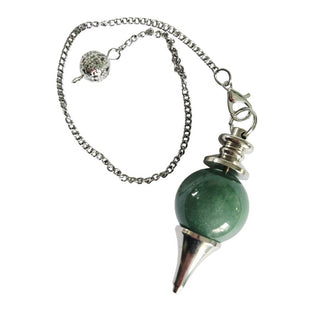 Aventurine Crystal Pendulum Natural Gemstone Silver Chain Dowsing Healing