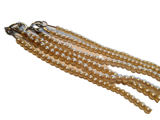 Necklace Vintage Triple Strand Faux Pearls Tumbled Beads