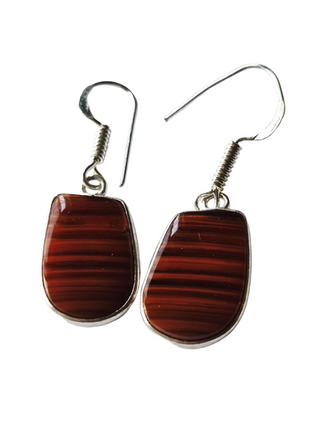 Banded Agate Sterling Silver Earrings 1 Natural Stone Handcrafted Jewelry Genuine Gemstone