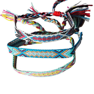 Hand Woven Tribal Bracelet Boho Friendship Wristband Geometric Pattern (You Choose Style)