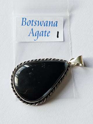 Botswana Agate Sterling Silver Pendant Natural Stone Handcrafted Jewelry Genuine Gemstone Necklace