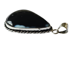 Botswana Agate Sterling Silver Pendant Natural Stone Handcrafted Jewelry Genuine Gemstone Necklace