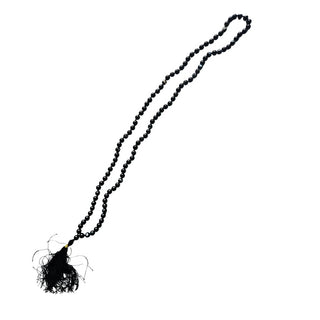 Natural Botswana Agate 108 Bead Mala Necklace Black Banded Meditation