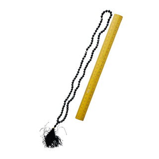 Natural Botswana Agate 108 Bead Mala Necklace Black Banded Meditation
