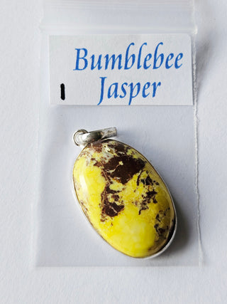 Bumblebee Jasper Sterling Silver Pendant 1 Natural Stone Handcrafted Jewelry Genuine Gemstone Necklace