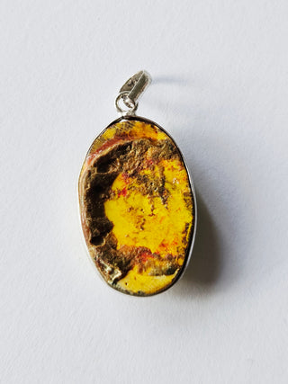 Bumblebee Jasper Sterling Silver Pendant 1 Natural Stone Handcrafted Jewelry Genuine Gemstone Necklace