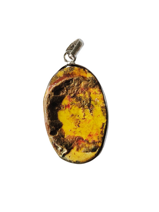 Bumblebee Jasper Sterling Silver Pendant 1 Natural Stone Handcrafted Jewelry Genuine Gemstone Necklace