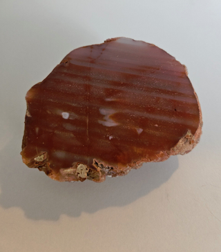Orange Carnelian Agate Geode Slice Polished Natural Gemstone 10x8cm 514g G1