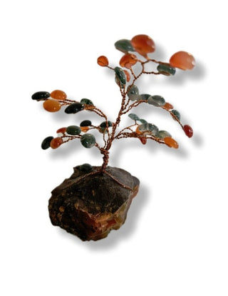 Hand Made Gemstone Crystal Carnelian Moss Agate Tree: A Complete Healing Feng Shui Treasure 40 Cabachons T5