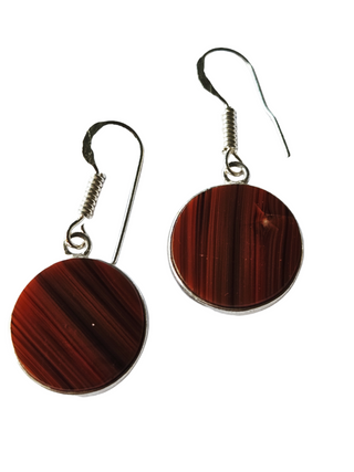 Banded Carnelian Sterling Silver Earrings 1 Natural Stone Handcrafted Jewelry Genuine Gemstone