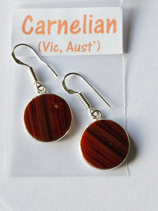 Banded Carnelian Sterling Silver Earrings 1 Natural Stone Handcrafted Jewelry Genuine Gemstone