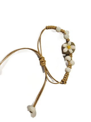 Handmade Ceramic Corded Bracelet Adjustable Tribal Boho Style Unisex (You choose style)