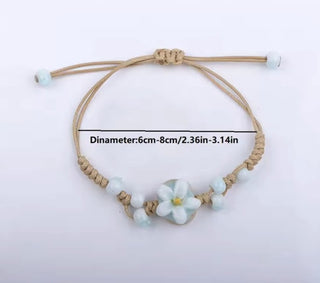 Handmade Ceramic Corded Bracelet Adjustable Tribal Boho Style Unisex (You choose style)