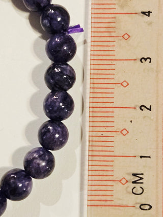 Charoite Round Bead Bracelet Rare Deep Purple 6-8mm