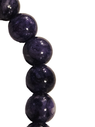 Charoite Round Bead Bracelet Rare Deep Purple 6-8mm