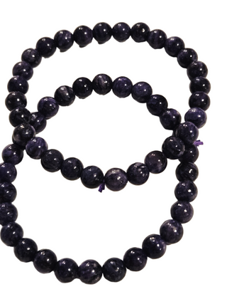 Charoite Round Bead Bracelet Rare Deep Purple 6-8mm