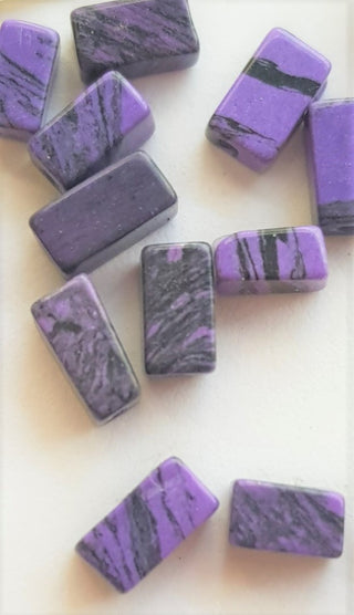 Charoite Beads rectangle 25+ Genuine Gemstone Approximately 25 beads