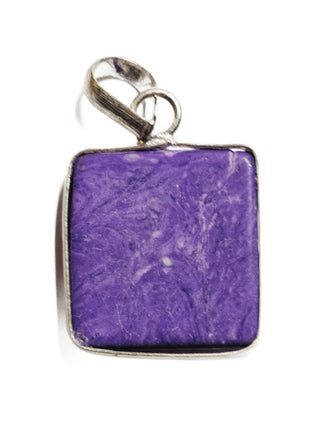 Charoite Sterling Silver Pendant 1 Natural Stone Handcrafted Jewelry Genuine Gemstone Necklace