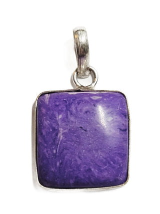 Charoite Sterling Silver Pendant 1 Natural Stone Handcrafted Jewelry Genuine Gemstone Necklace