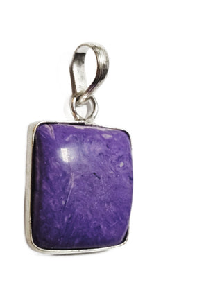 Charoite Sterling Silver Pendant 1 Natural Stone Handcrafted Jewelry Genuine Gemstone Necklace