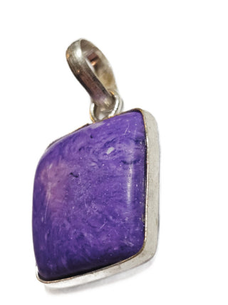 Charoite Sterling Silver Pendant 1 Natural Stone Handcrafted Jewelry Genuine Gemstone Necklace