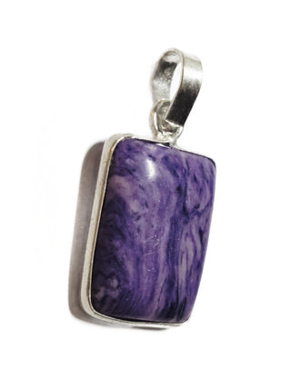 Charoite Sterling Silver Pendant 2 Natural Stone Handcrafted Jewelry Genuine Gemstone Necklace