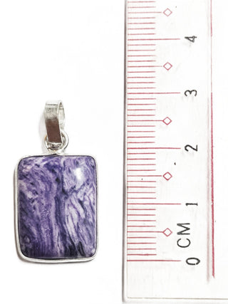 Charoite Sterling Silver Pendant 2 Natural Stone Handcrafted Jewelry Genuine Gemstone Necklace