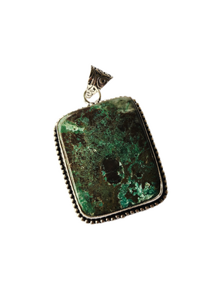 Chrysocolla Sterling Silver Pendant 1 Natural Stone Handcrafted Jewelry Genuine Gemstone Necklace
