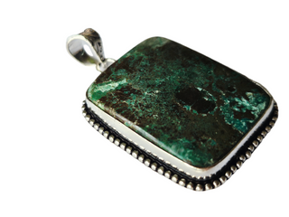 Chrysocolla Sterling Silver Pendant 1 Natural Stone Handcrafted Jewelry Genuine Gemstone Necklace