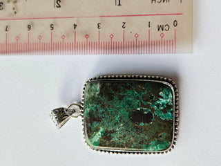 Chrysocolla Sterling Silver Pendant 1 Natural Stone Handcrafted Jewelry Genuine Gemstone Necklace