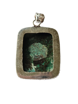 Chrysocolla Sterling Silver Pendant 1 Natural Stone Handcrafted Jewelry Genuine Gemstone Necklace