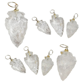 Clear Quartz Arrowhead Pendant Crystal Wire Wrap Protection Healing Spiritual