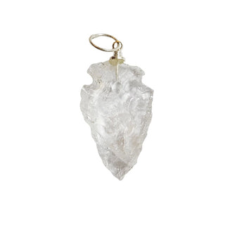 Clear Quartz Arrowhead Pendant Crystal Wire Wrap Protection Healing Spiritual