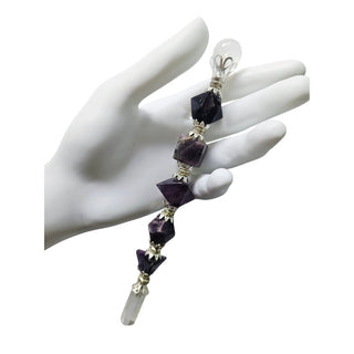 Amethyst Crystal Healing Wand - Faceted Geometric Gems with Sphere & Point