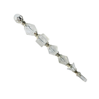 Clear Quartz Crystal Healing Wand - Faceted Geometric Gems with Sphere & Point