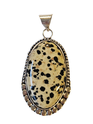 Dalmation Jasper Sterling Silver Pendant 1 Natural Stone Handcrafted Jewelry Genuine Gemstone Necklace
