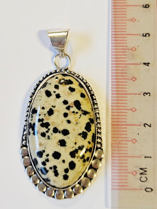 Dalmation Jasper Sterling Silver Pendant 1 Natural Stone Handcrafted Jewelry Genuine Gemstone Necklace