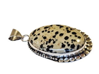 Dalmation Jasper Sterling Silver Pendant 1 Natural Stone Handcrafted Jewelry Genuine Gemstone Necklace