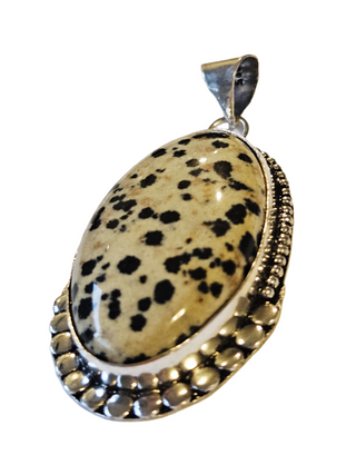 Dalmation Jasper Sterling Silver Pendant 1 Natural Stone Handcrafted Jewelry Genuine Gemstone Necklace