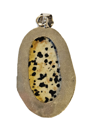 Dalmation Jasper Sterling Silver Pendant 1 Natural Stone Handcrafted Jewelry Genuine Gemstone Necklace