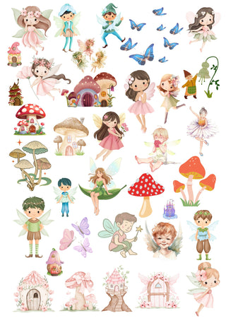 Delicate Fairies - Pre Printed Water Slide Decal / Dissolving/Tattoo Paper