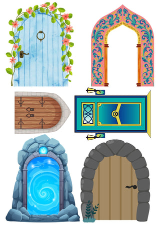 Fairy Doors Lge - Pre Printed Water Slide Decal / Dissolving/Tattoo Paper