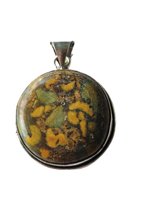 Fruit Jasper Sterling Silver Pendant 1 Natural Stone Handcrafted Jewelry Genuine Gemstone Necklace
