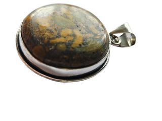 Fruit Jasper Sterling Silver Pendant 1 Natural Stone Handcrafted Jewelry Genuine Gemstone Necklace